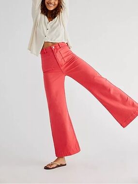 ROLLA'S Coral Sailor Wide-Leg High-Rise Jeans